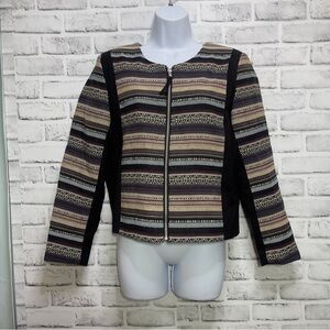 H&M Boho Moto Full Zipper Aztec Jacket 12